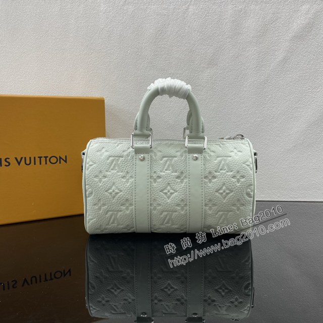 Lv路易威登2023專櫃新款Keepall Bandoulière25手袋 LV壓紋Taurillon皮革手提肩背男包 M23129 ydh5205